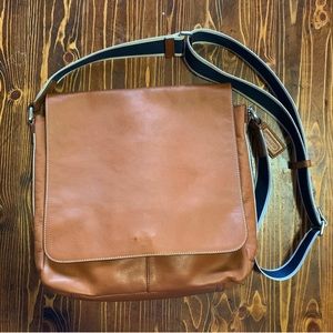 COACH heritage Web leather map messenger bag